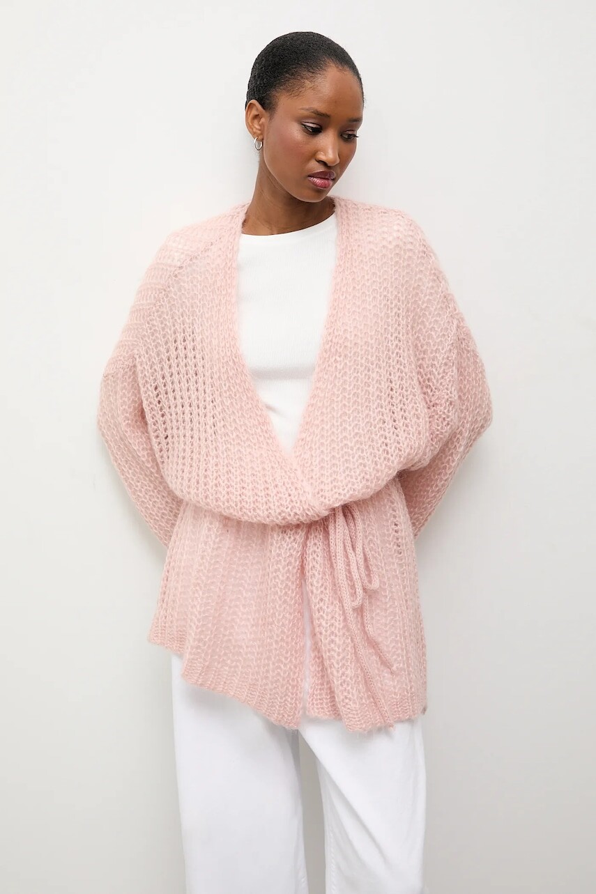 Kardigan s prímesou vlny Answear.LAB ružová farba, ľahké