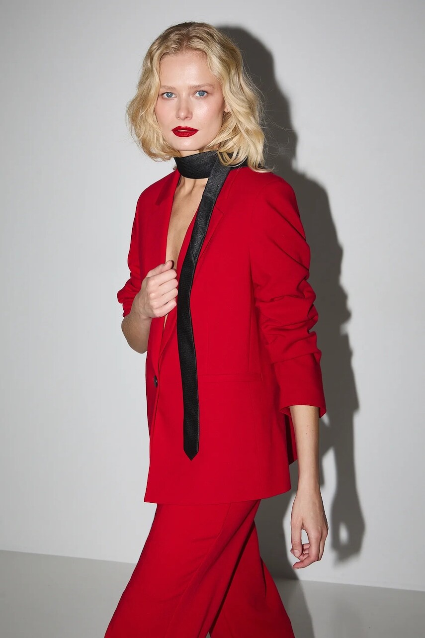 Sako Medicine dámske, červená farba, jednoradová, jednofarebná