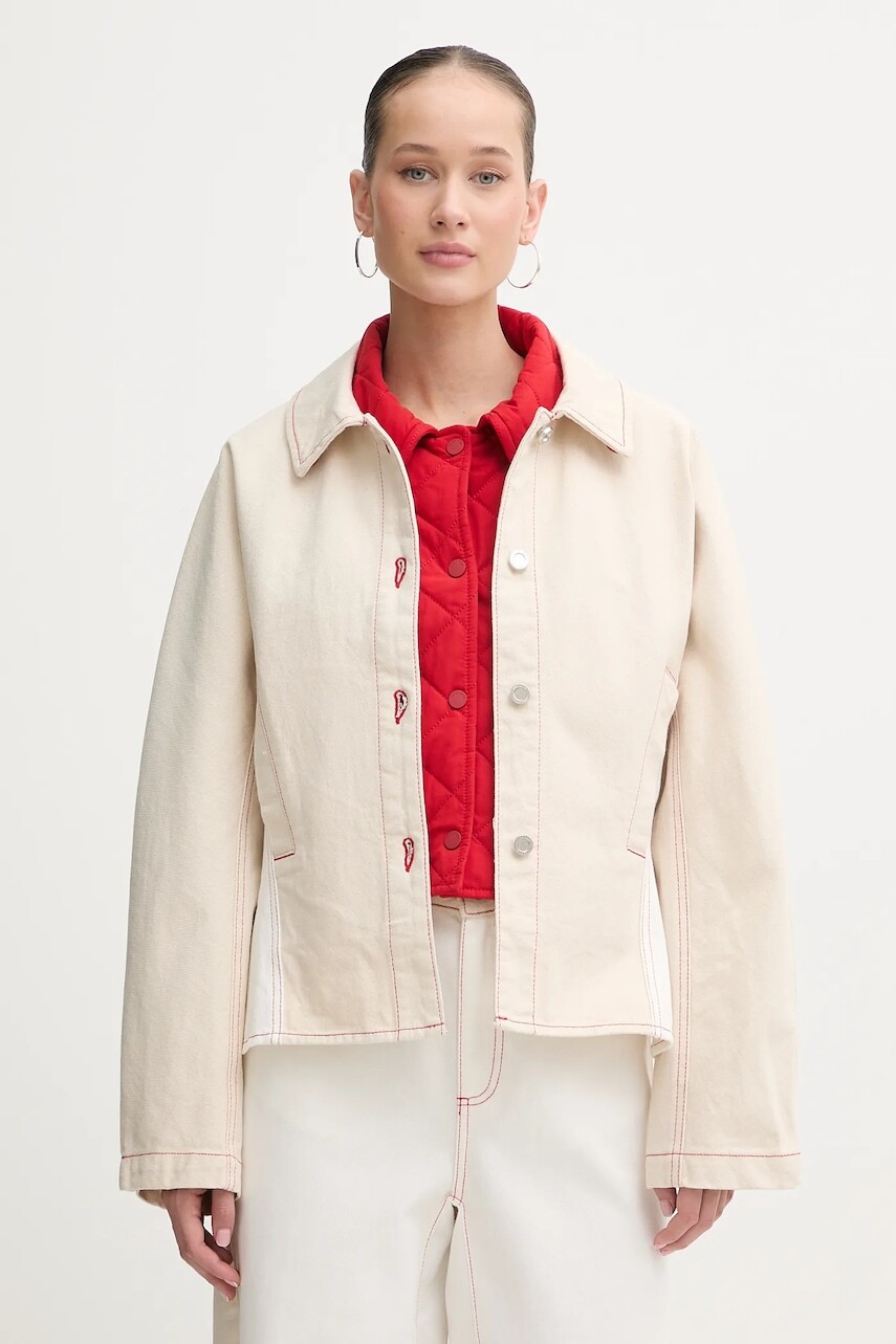 Rifľová bunda Stine Goya béžová farba, prechodná, SG-PS26-O007-2453