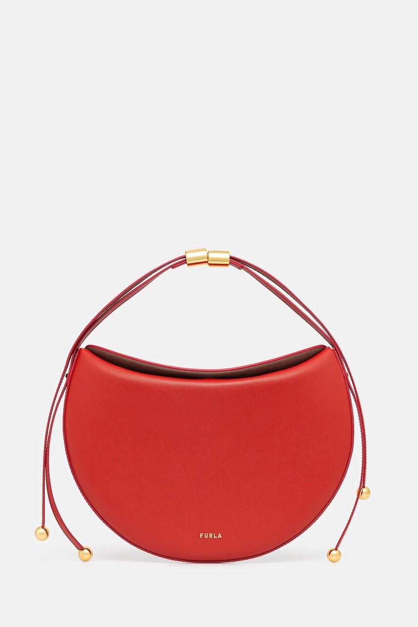 Kožená kabelka Furla Moonstone M Shoulder Bag červená farba, WB01868 BX3104 4484S