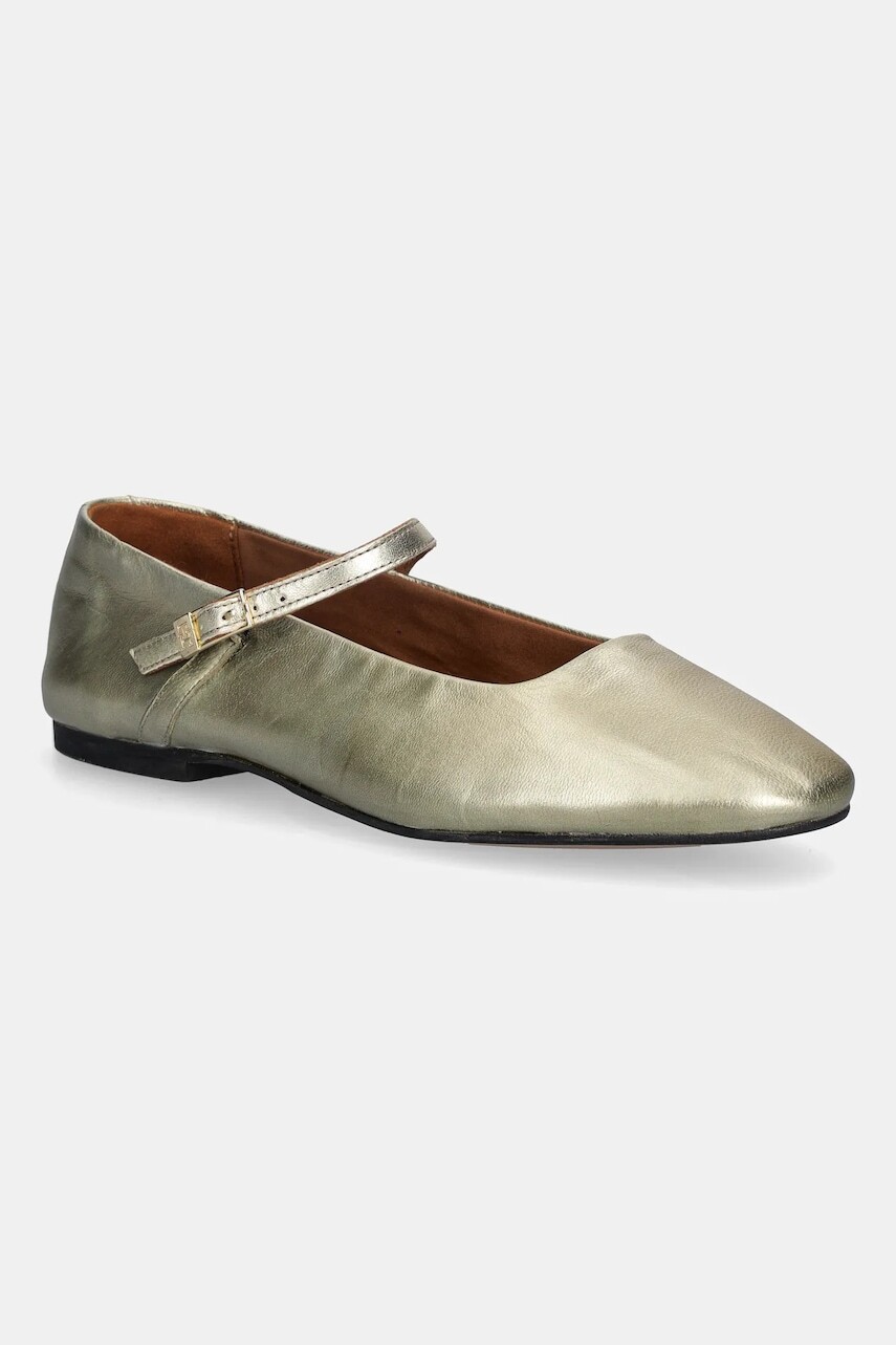 Kožené balerínky Tommy Hilfiger HILFIGER GOLD BALLERINAS zlatá farba, FW0FW09320