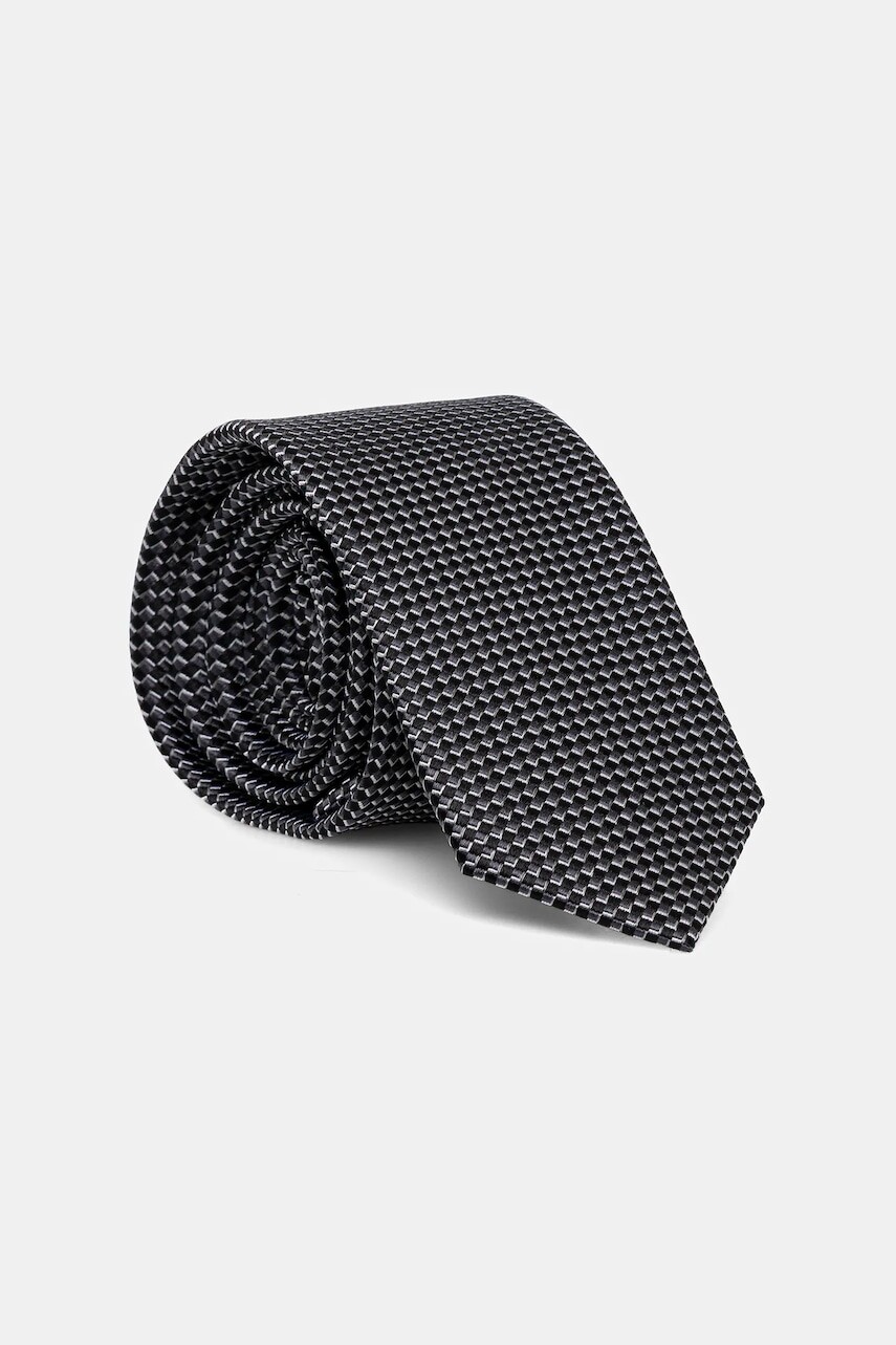 Hodvábna kravata Karl Lagerfeld čierna farba, 561161.805100