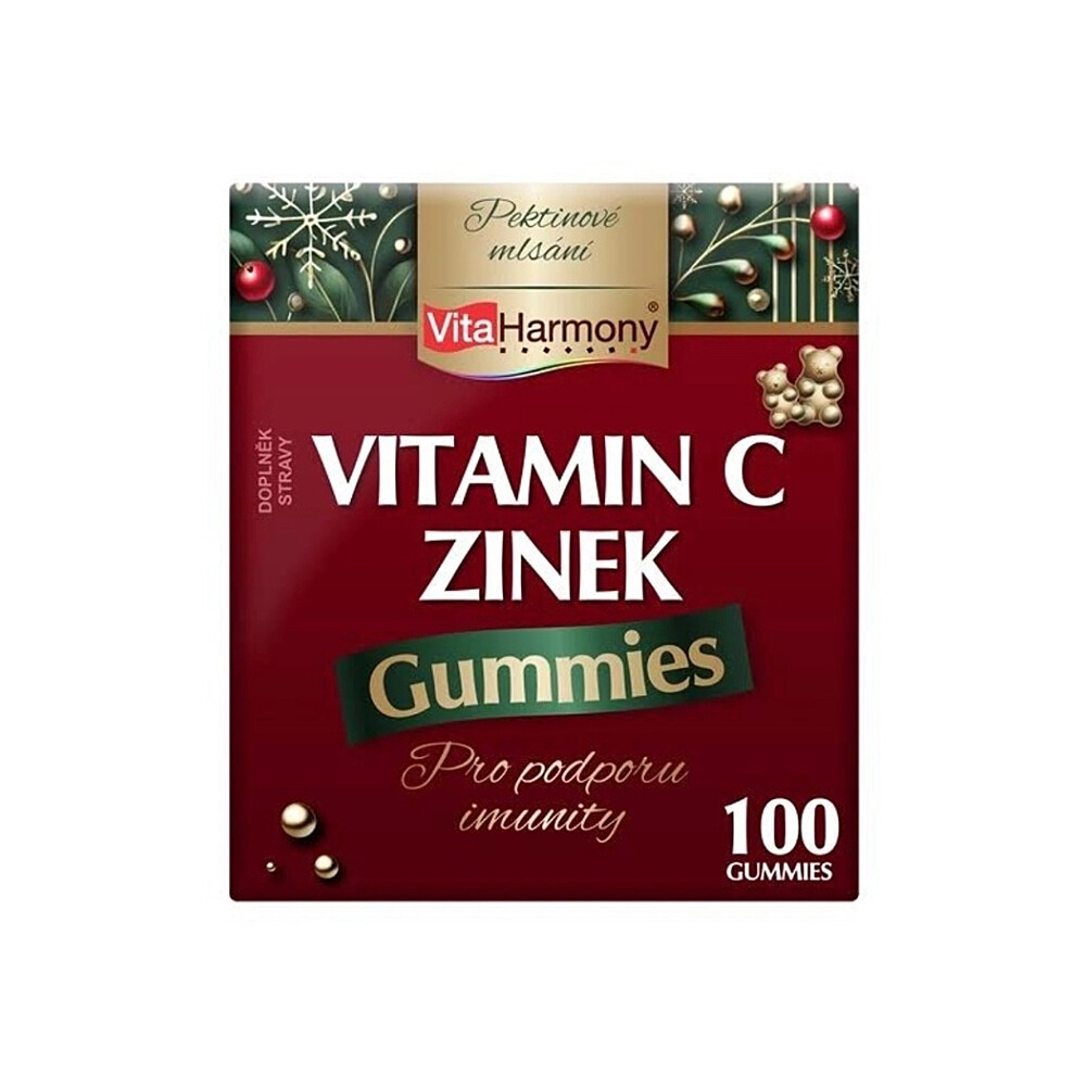 VITAHARMONY Vitamín C & zinok vianočné balenie 100 gummies