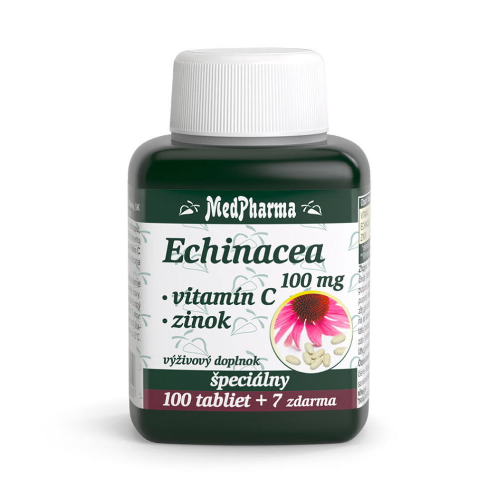 MEDPHARMA Echinacea 100 mg + vitamín C + zinok 107 tabliet