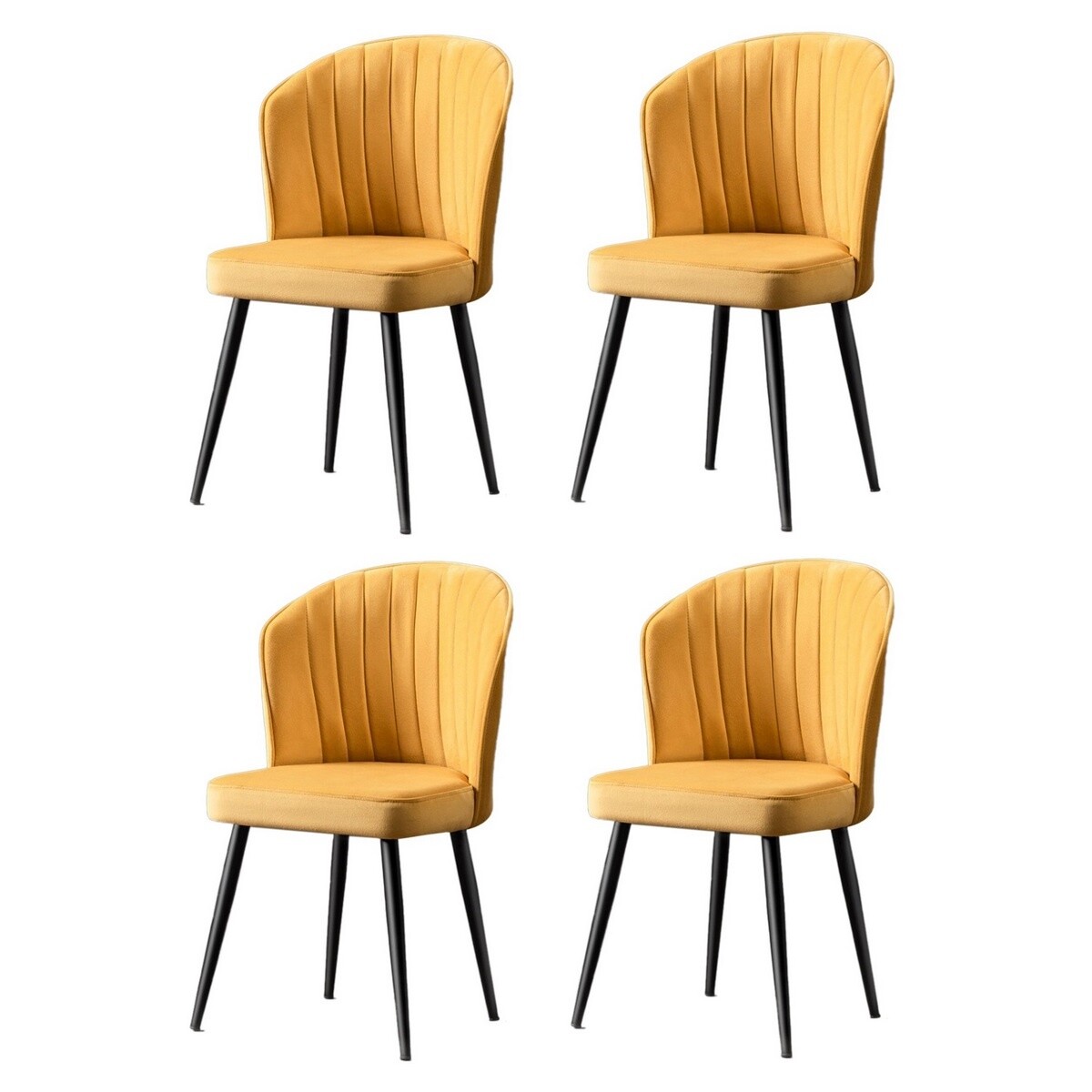 Súprava jedálenských stoličiek Rubi Yellow and Black, 4 ks