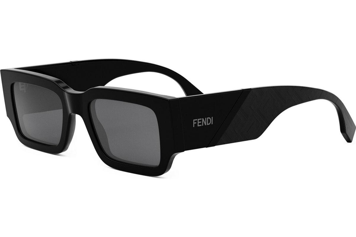 FENDI Diagonal Black Rectangular Sunglasses - ONE SIZE (51)