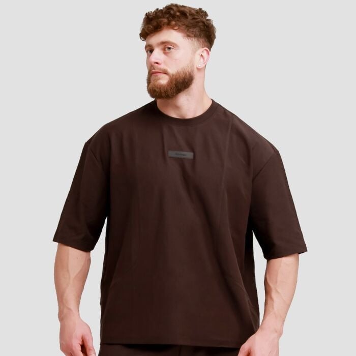 GymBeam Tričko Oversized Unstoppable Brown  LL