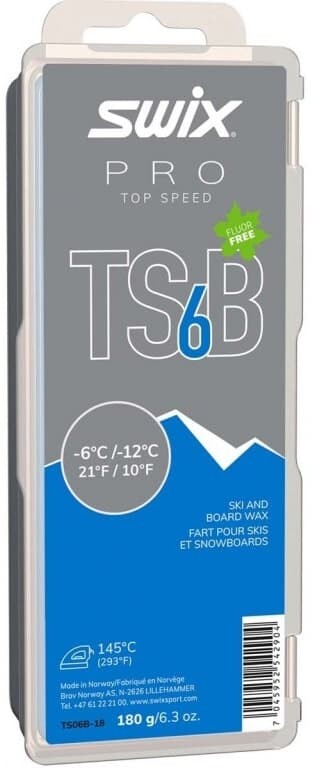 Kĺzavý vosk Swix Top Speed B modrý, -6°C/-12°C, 180g