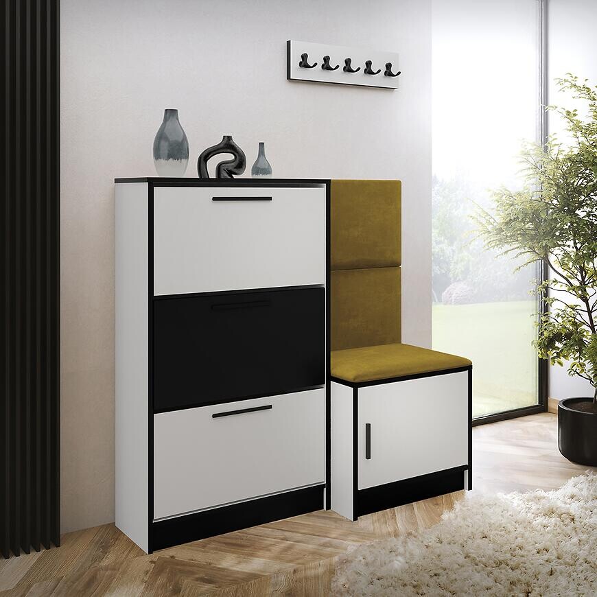 Skrinka na topánky Kpl Foli Biela + Žltá (KRONOS 01)