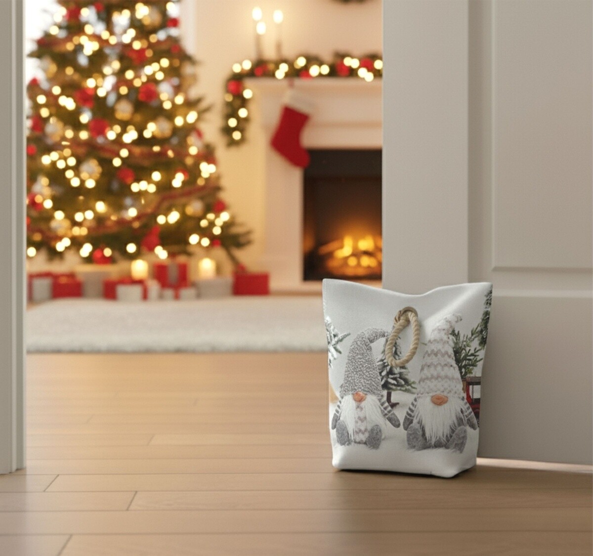 Dverová zarážka - závažie, Dva siví trpaslíci, 22 x 23 cm