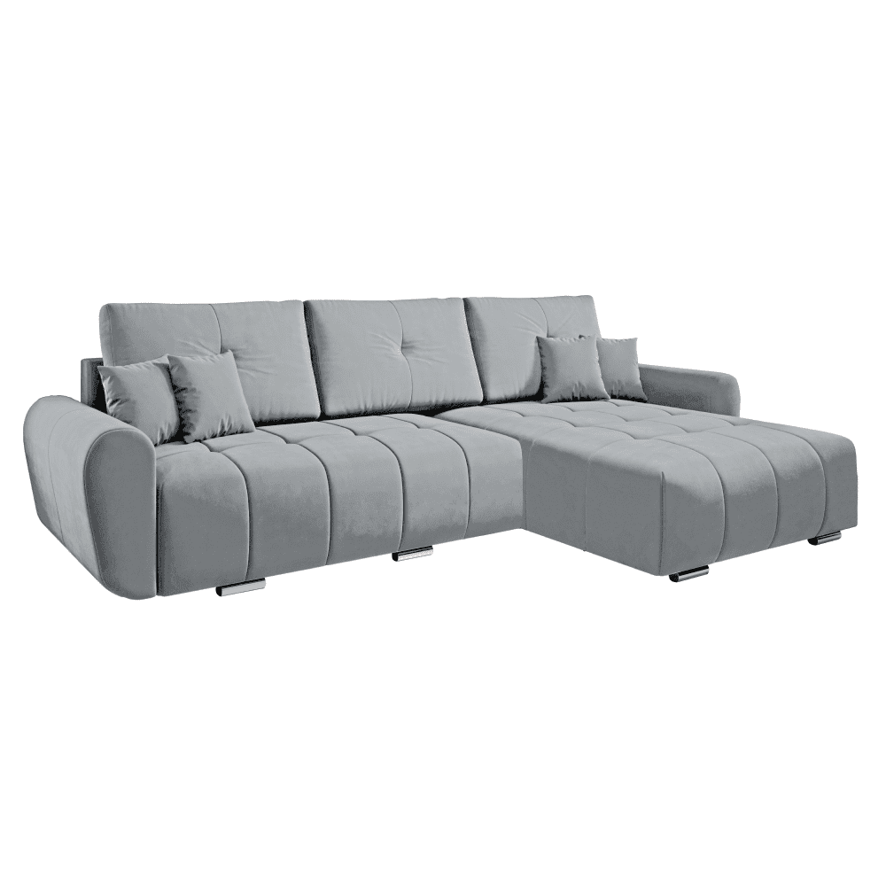 Univerzálna sedacia súprava, svetlosivá látka, LONGA ROH