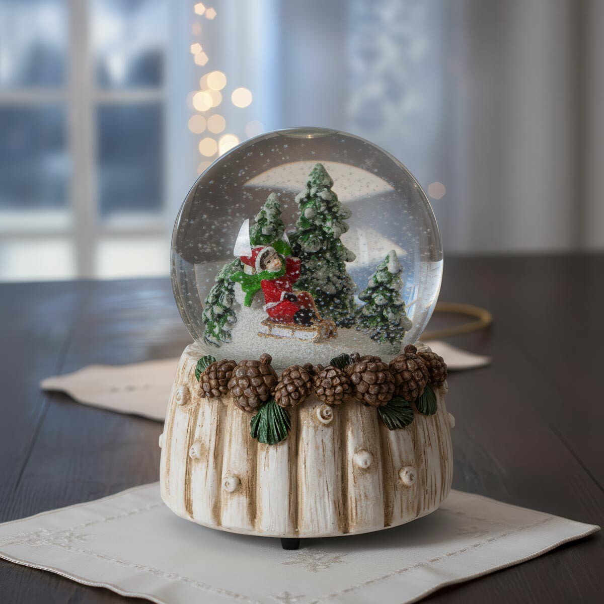 Snehuliak s mechanickým hracím boxom Dieťa na sánkach