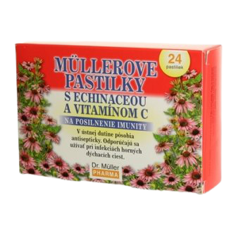 MÜLLEROVE PASTILKY s echinaceou a vitamínom C 24 ks