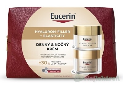 Eucerin Hyaluron-Filler + Elasticity Vianočná darčeková kazeta 50 ml denný krém + 50 ml nočný krém