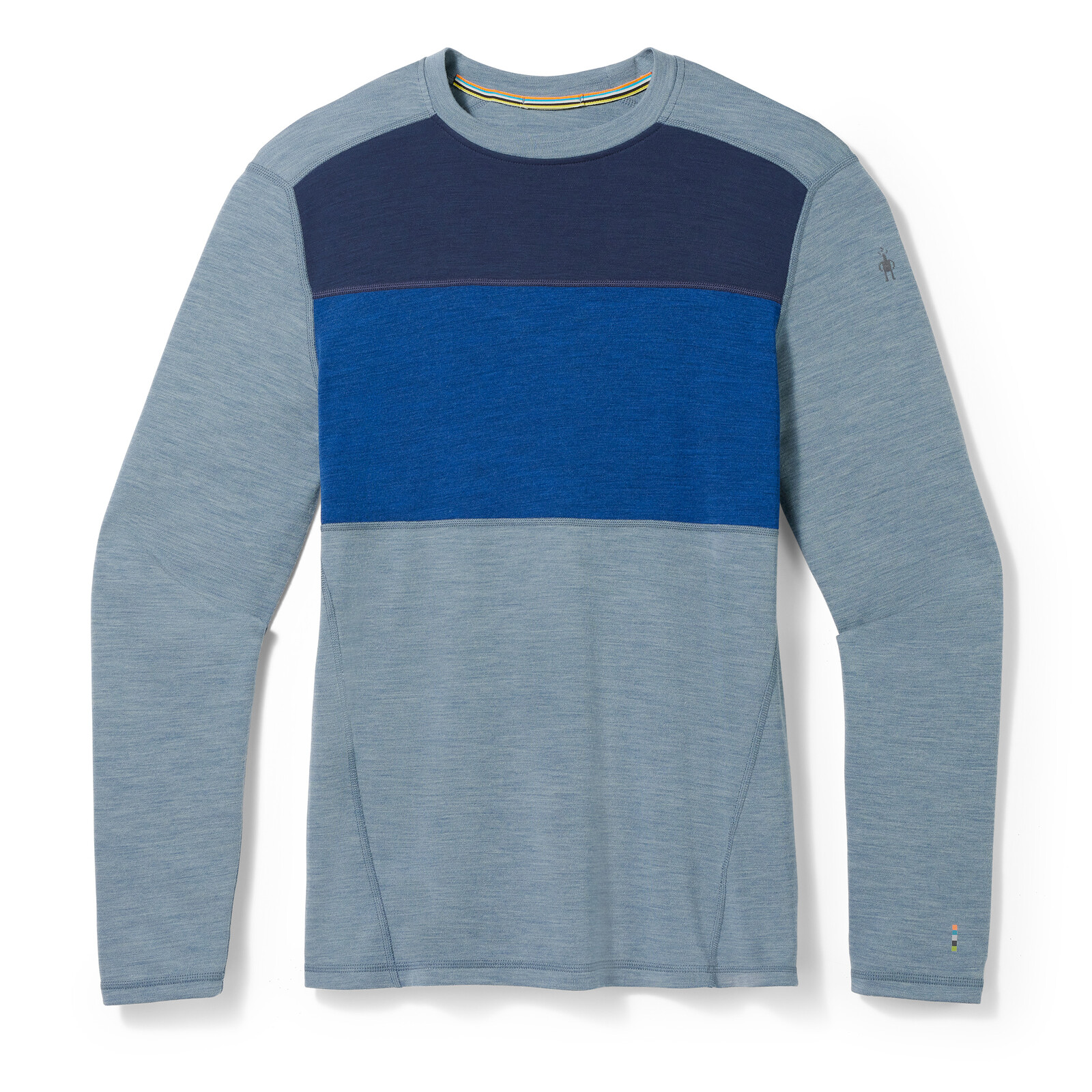 Smartwool CLASSIC THERMAL MERINO BL COLORBLOCK CREW B pewter blue heather Veľkosť: M 196572853813