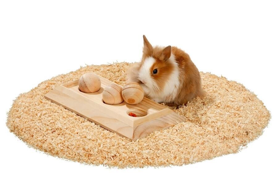 Karlie interaktivní dřevěná hračka pro hlodavce, 30x15x6cm