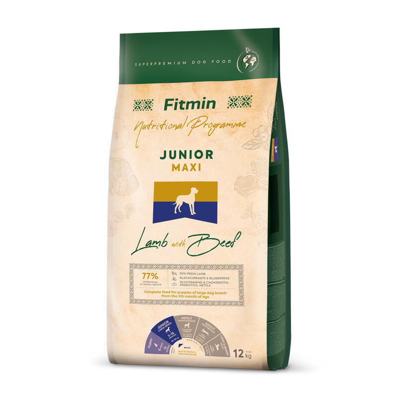 Fitmin dog maxi junior lamb beef 12 kg