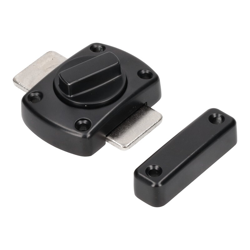 Otočná západka na dvierka 5,5 cm - čierna