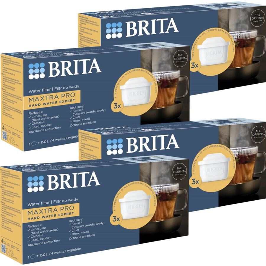 Brita Maxtra Na skúšobné balenie vodných filtrov na stredne tvrdú vodu 2 ks+ tvrdú vodu 2 ks