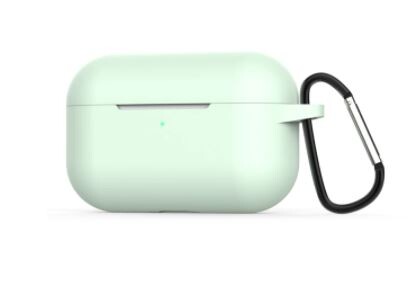 Silikónové púzdro pre Airpods Pro s karabínou - Svetlo zelená