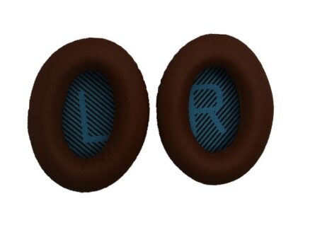 Náhradné kožené náušníky pre slúchadlá Bose QuietComfort 2, 15, 25 a 35 - Hnedé s modrým vnútrom