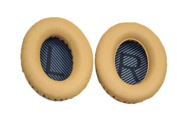 Náhradné kožené náušníky pre slúchadlá Bose QuietComfort 2, 15, 25 a 35 - Khaki s čiernym vnútrom