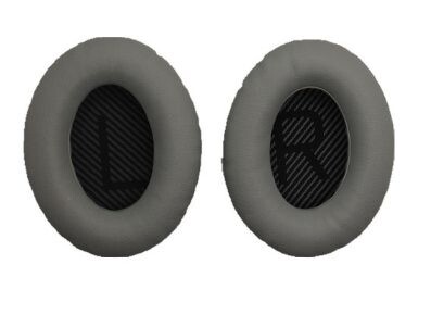 Náhradné kožené náušníky pre slúchadlá Bose QuietComfort 2, 15, 25 a 35 - Tmavo sivé s čiernym vnútrom