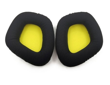 Náhradné náušníky pre slúchadlá Corsair Void RGB Elite - Čierne s žltým vnútrom, látkové
