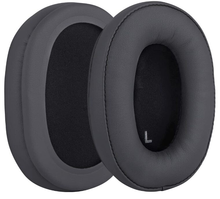 Náhradné náušníky pre slúchadlá Audio Technica ATH-SR9, DSR9BT, DSR7BT - Tmavo sivé, kožené