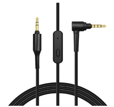 Audio kábel pre slúchadlá Sony MDR-10RBT, 10RNC, 10R, 1R, 1RMK2, 1AM2 - Čierny, silikónový