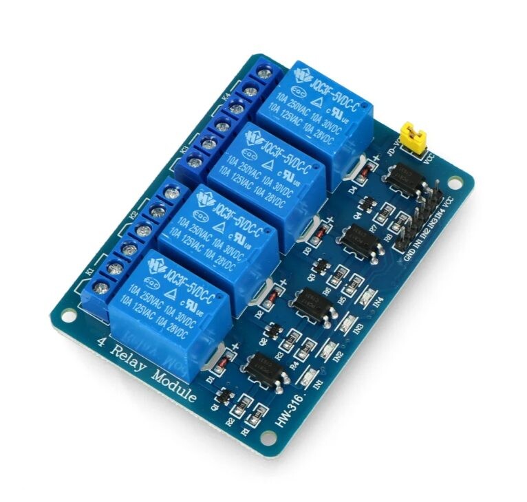 Relé modul 4 kanály 12V DC s optočlenom