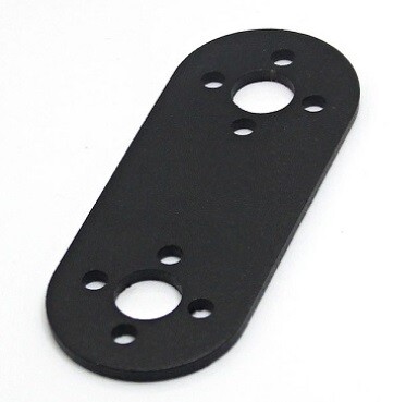 Rovný držiak pre servomotory – kovová montážna doska, čierna I 63x25mm (pre MG995/MG996)