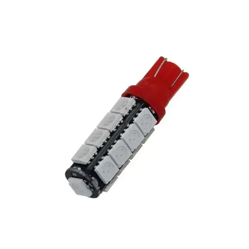 LED 17x 5050 SMD pätice T10, W5W - Červená