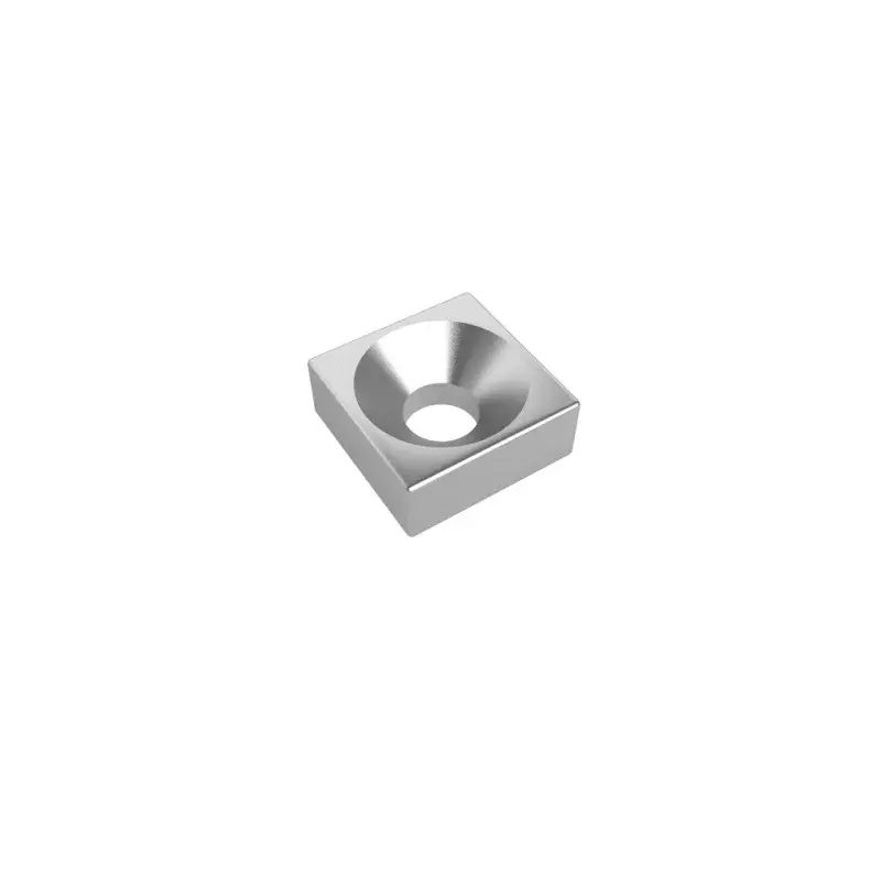 Neodymový magnet s 4mm otvorom, 10x10x4mm, N35