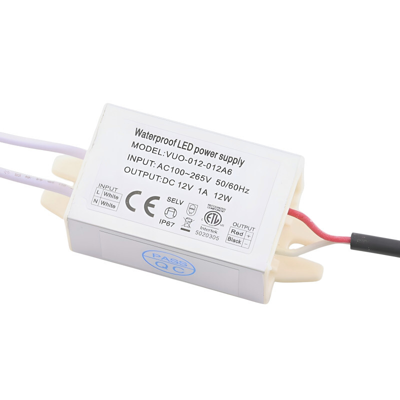 Napájací zdroj vodotesný 12V, 1A - 12W, pre podhľadové svietidlá
