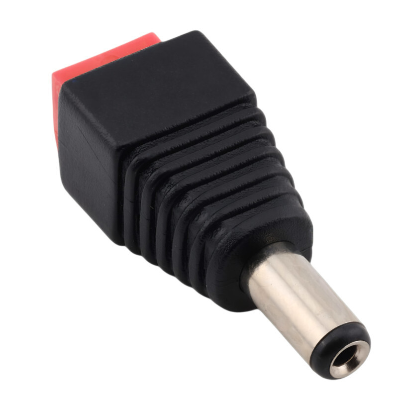 Napájací DC Konektor, samec, 5,5x2,1 mm, Červená