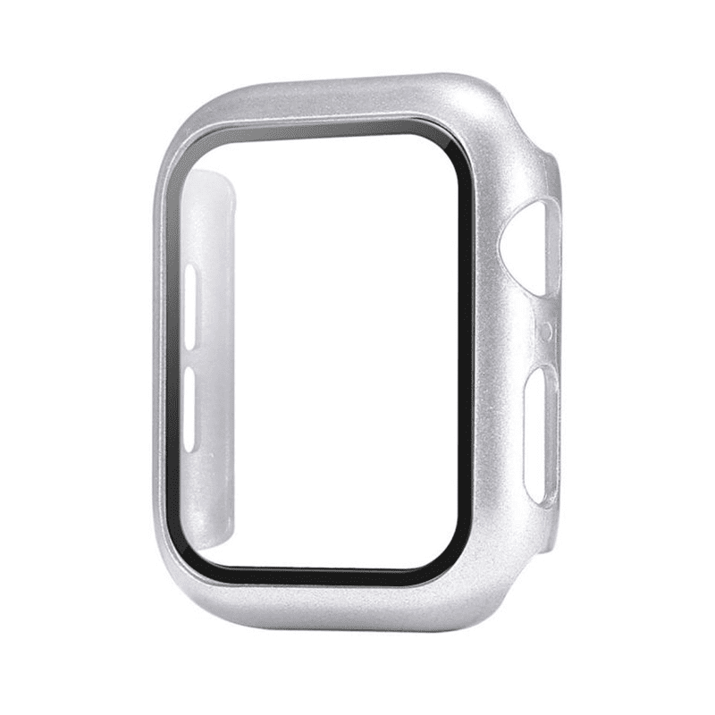 Ochranné puzdro s tvrdeným sklom na Apple Watch - Strieborné Veľkosť: 41mm