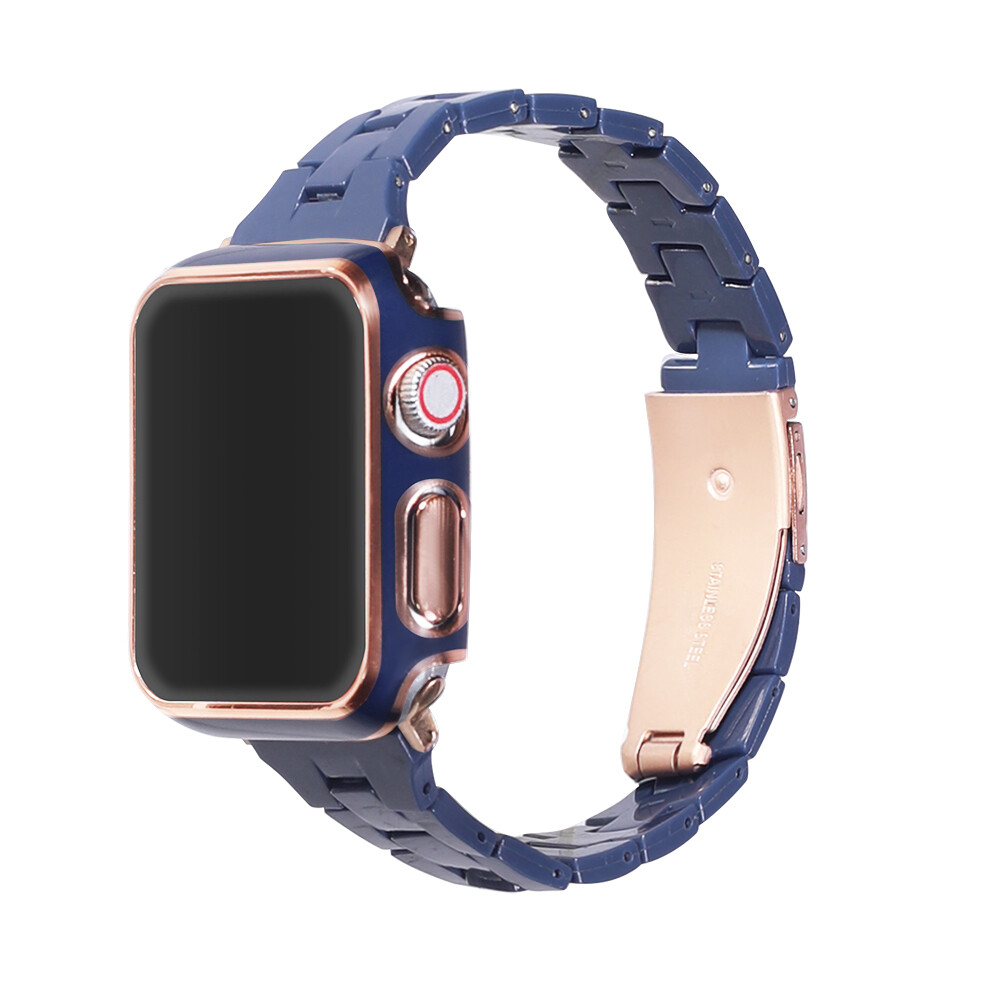 Elegantný remienok s puzdrom na Apple Watch - Modrý Veľkosť: 45mm, Farba: Modrá