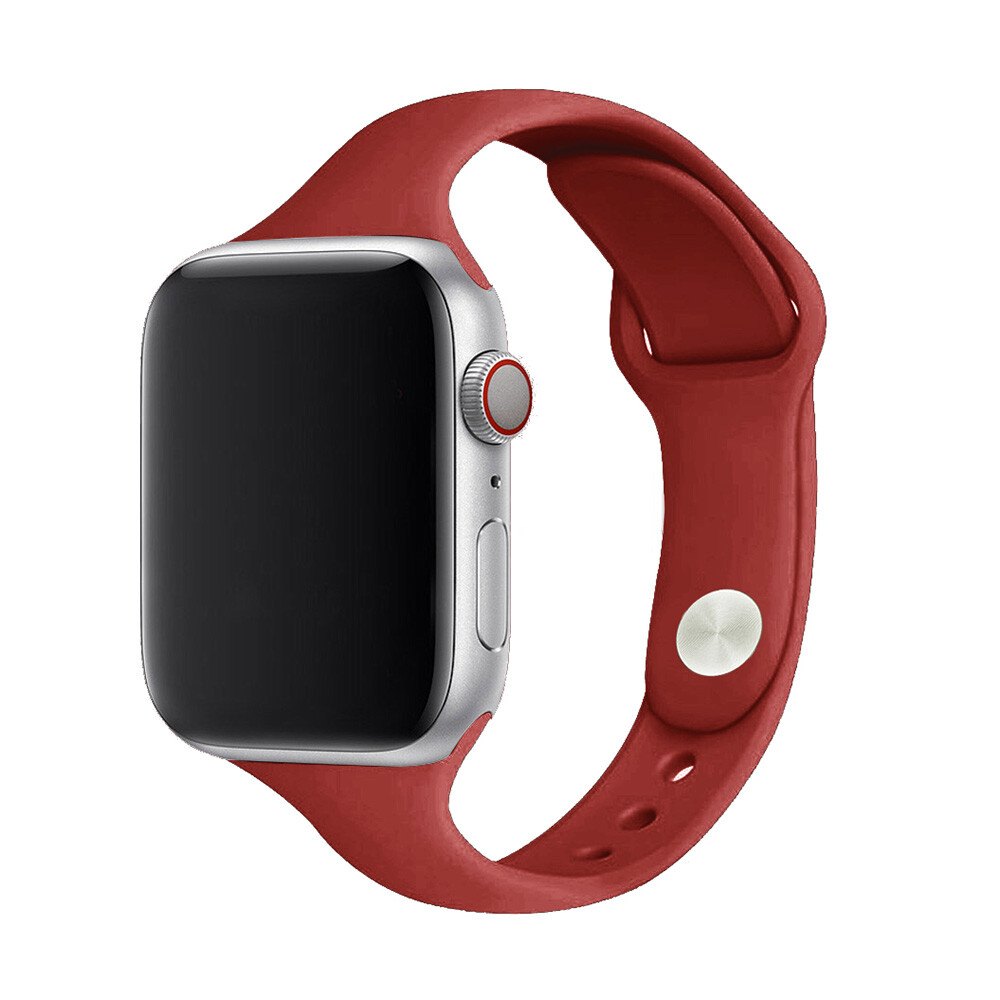 Marvelli - Dámsky jednofarebný remienok na Apple Watch - Vínový Veľkosť: 42/44/45/46/49mm, Farba: Červená