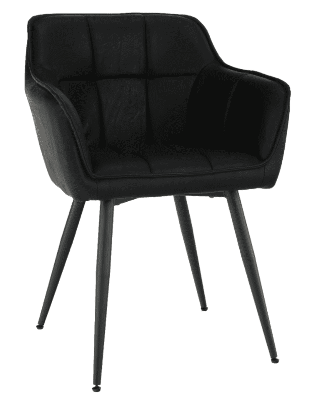 Jedálenské kresielko TOPAZ — ekokoža, kov, čierna