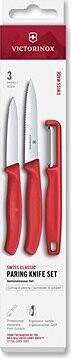 Victorinox Sada nožov so škrabkou 3 ks – červená