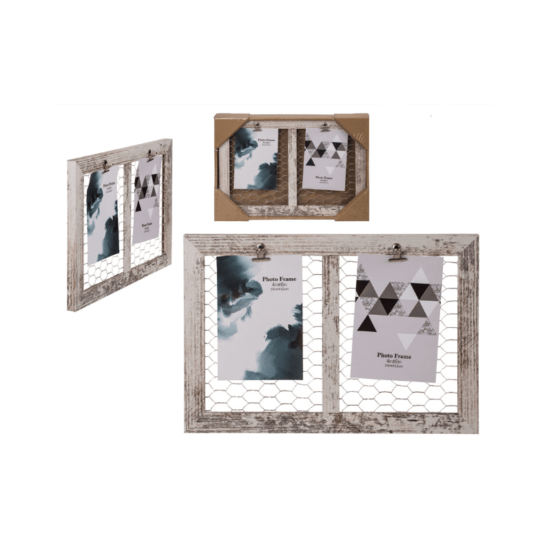 144321 DR Drevený ramček na fotografie so sieťkou