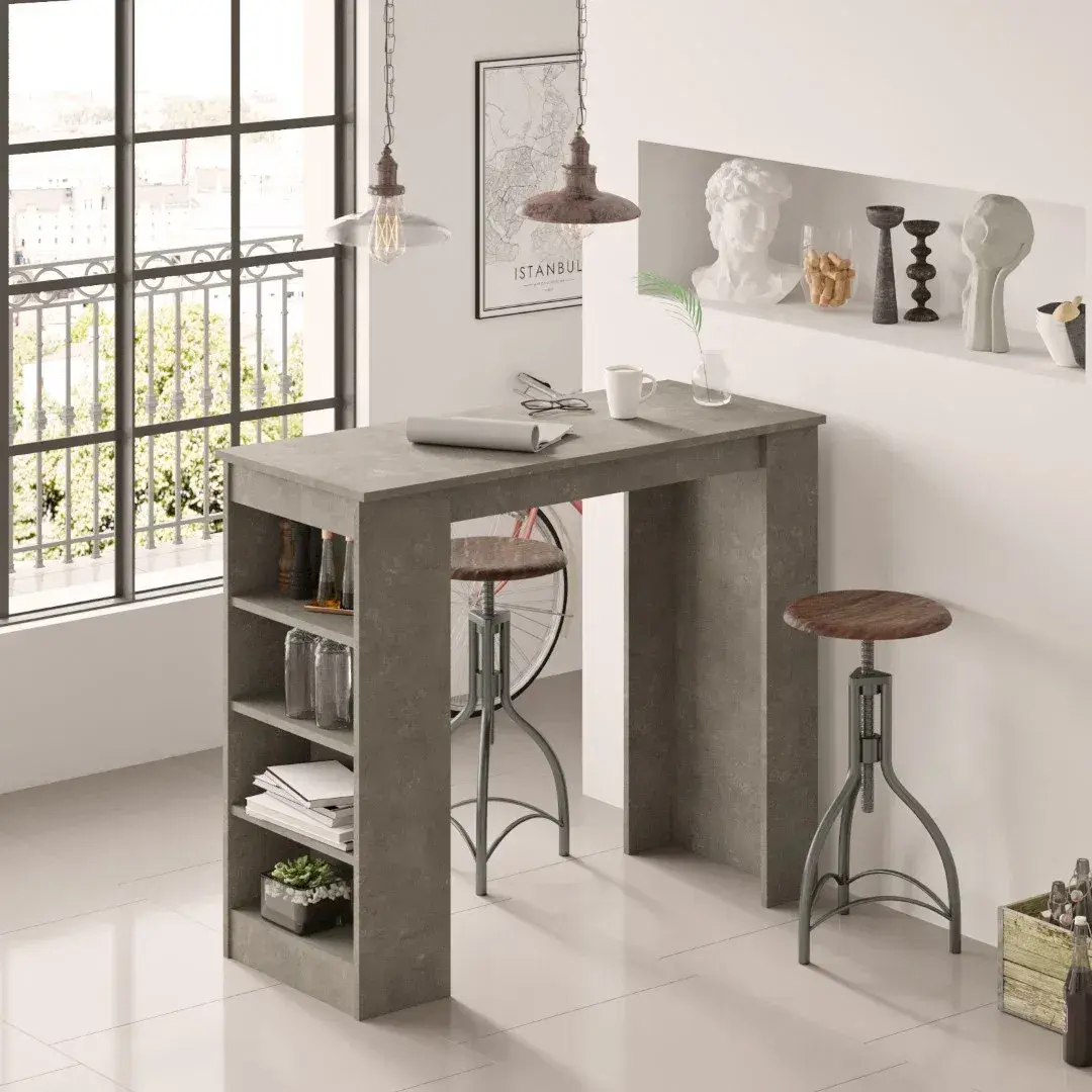 Barový stôl Houseland Masasi retro šedá/beton