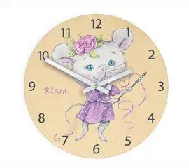 Dětské nástěnné hodiny Ami Myška 30 cm vícebarevné