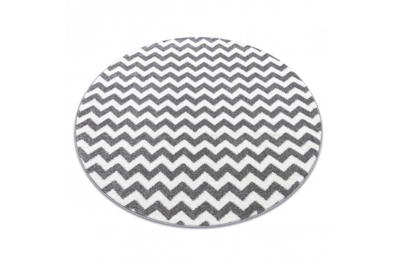 Guľatý koberec SKETCH JACK sivý / biely - Cikcak