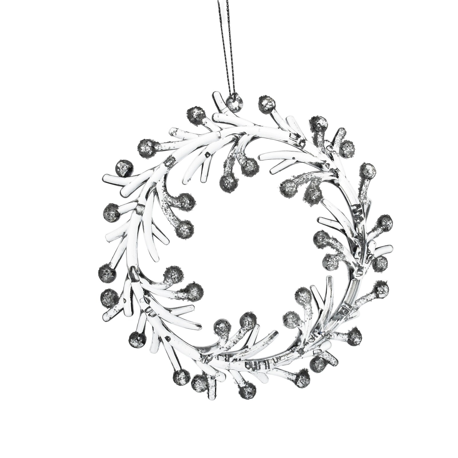 Vánoční závěsná ozdoba Santa Lila Věnec stříbrná