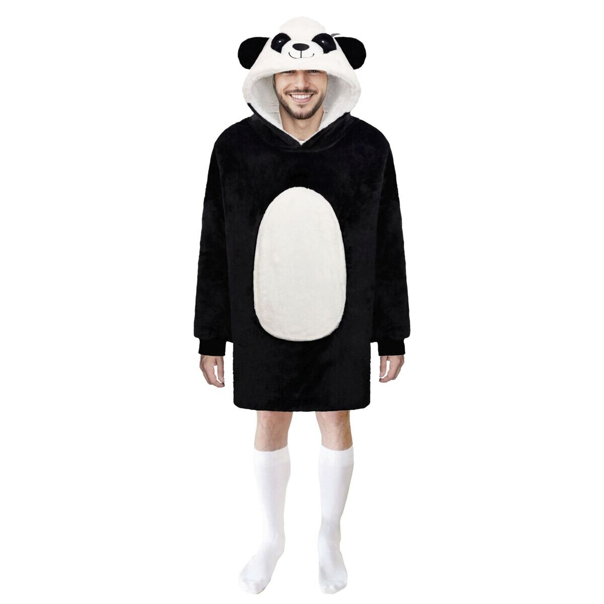 Cozy Noxxiez CH367 Panda - hrejivá televízna mikinová deka s kapucňou pre teenagerov a dospelých