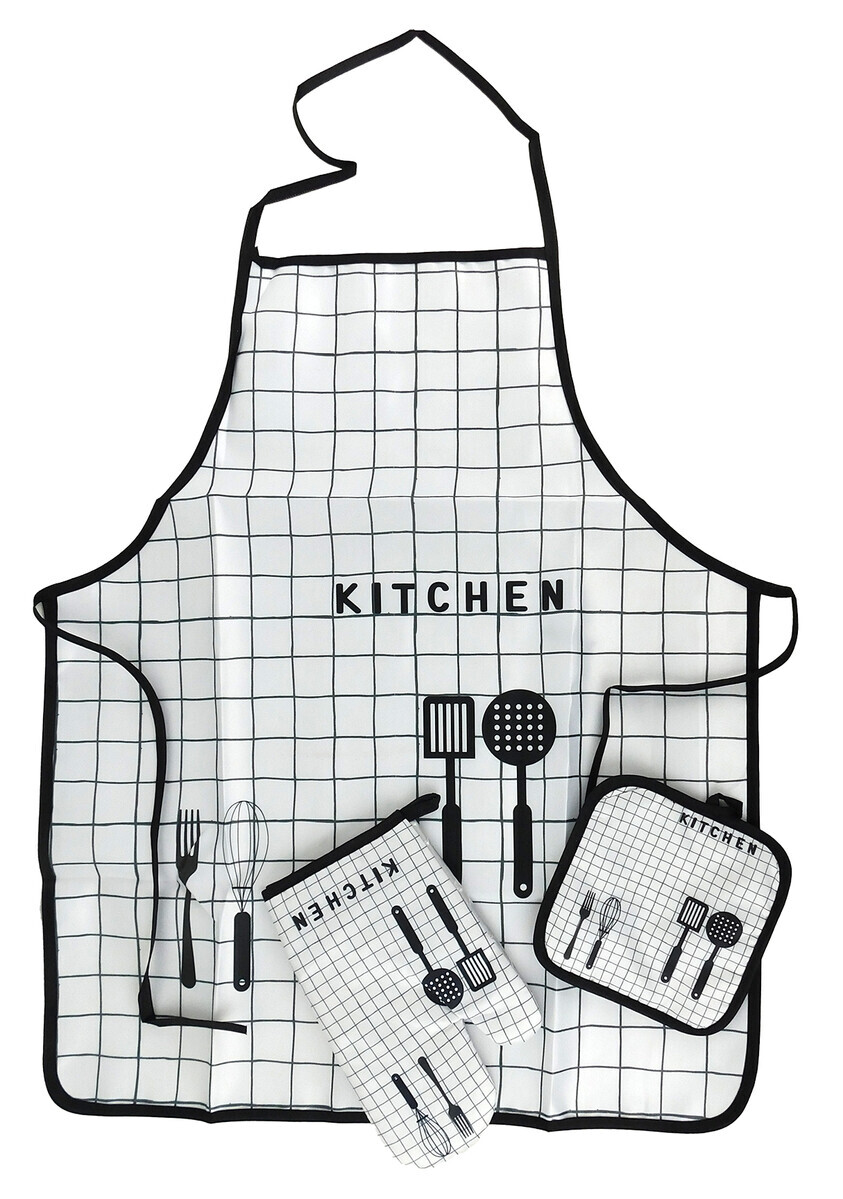 MAKRO - Chňapka sada 3ks, rukavica, podložka a zástera, KITCHEN