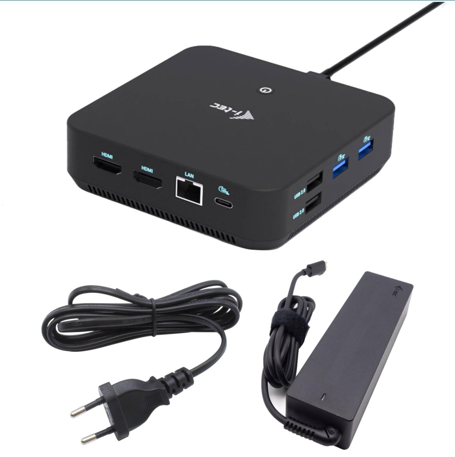 i-tec USB-C DP Dual HDMI Docking Station, Power Delivery 100W + i-tec Universal Charger 100W