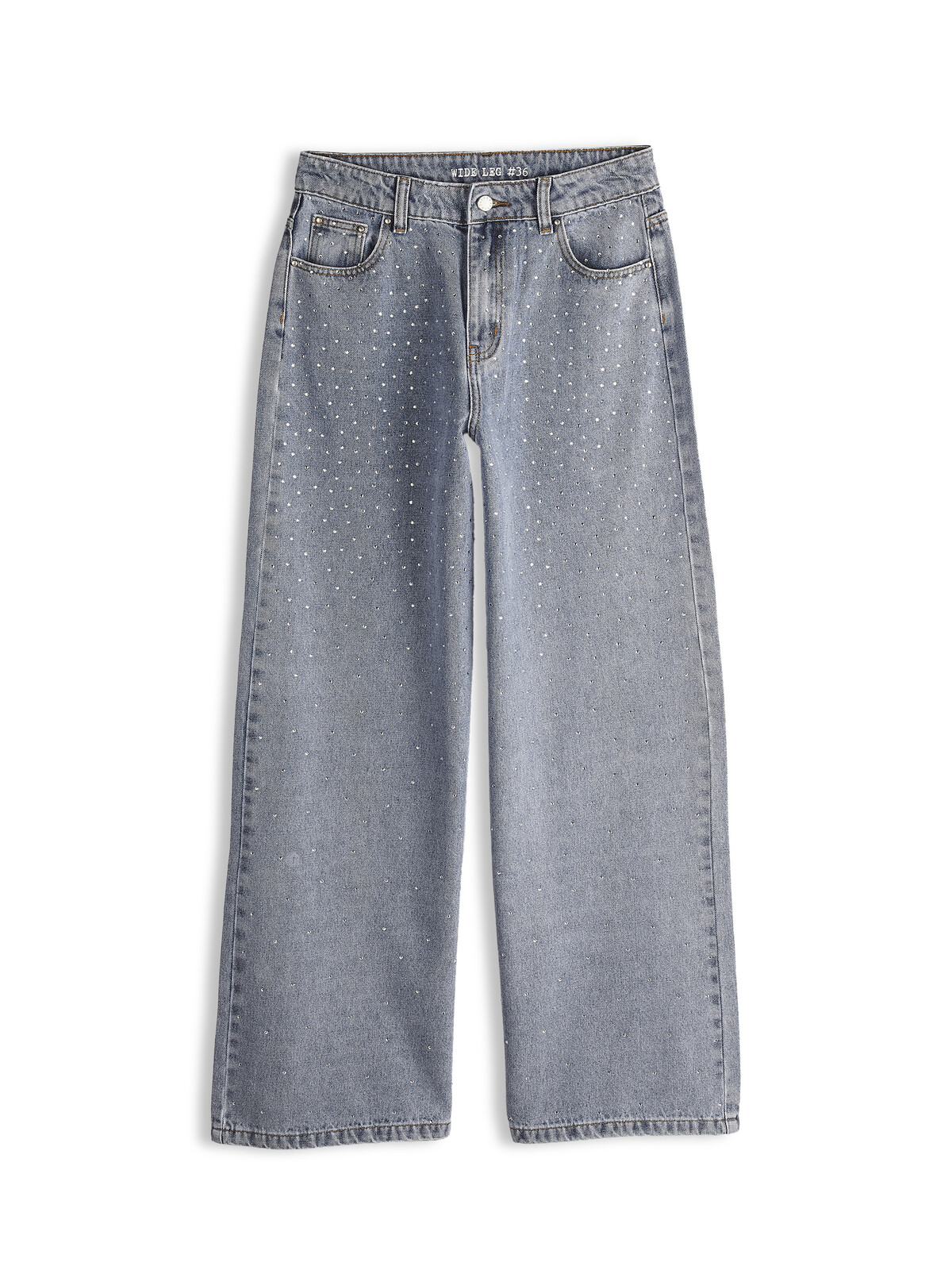 GATE Džínsy wide leg s kamienkami